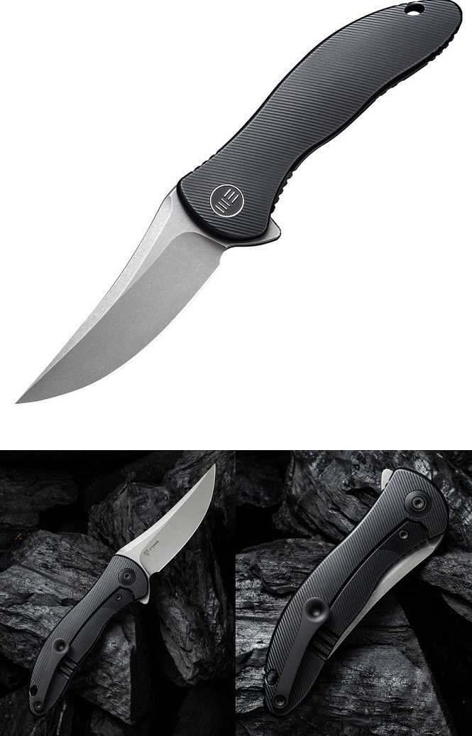 WE Knife Mini Synergy Flipper Framelock Knife, CPM 20CV, Titanium Black, 2011B - Click Image to Close