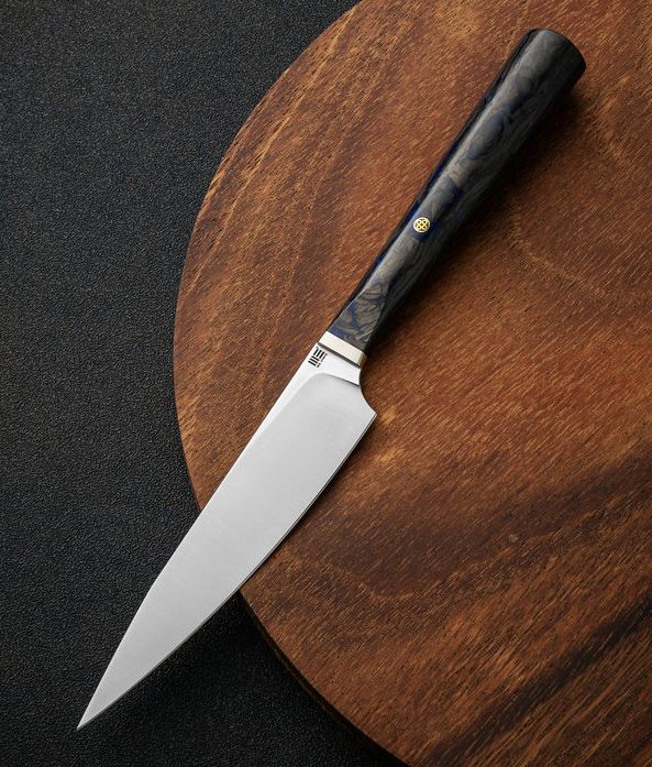 WE Knife Yakula Kitchen Utility Knife, CPM S35VN, Blue-Black Carbon Fiber Handle WE2013A