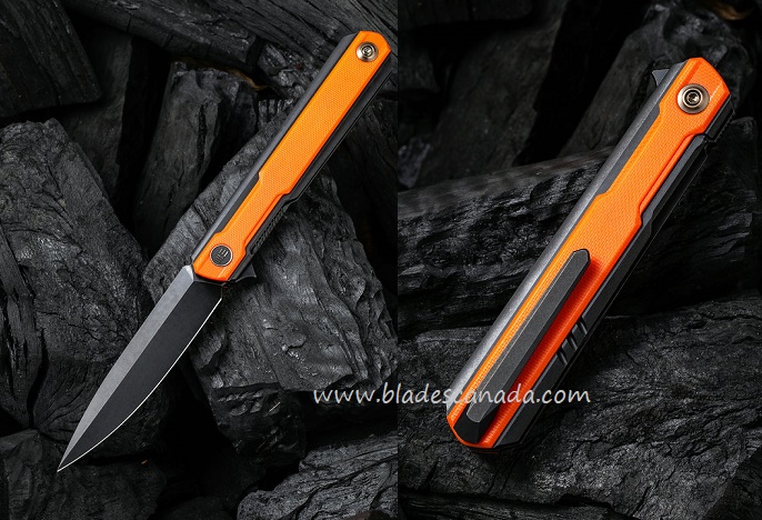 WE Knife Peer Flipper Framelock Knife, CPM 20CV, Titanium/G10 Orange, 2015B - Click Image to Close