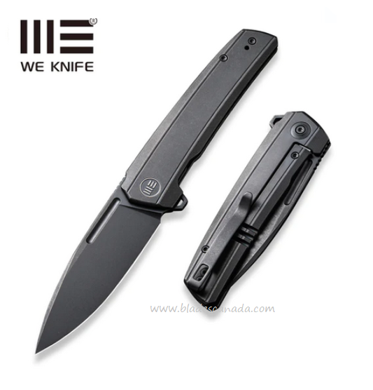 WE Knife Speedster Flipper Framelock Knife, CPM 20CV Black SW, Titanium Black, WE21021B-2