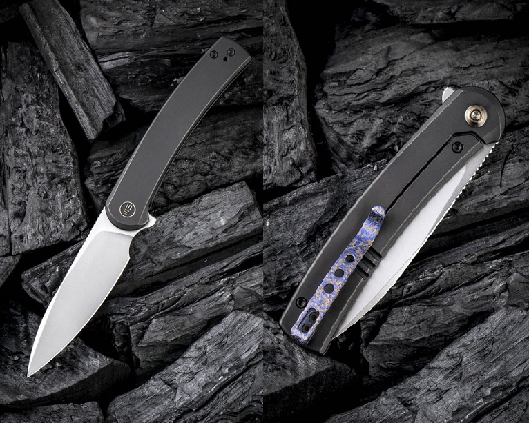 WE Knife Upshot Flipper Framelock Knife, Ltd Edition, CPM 20CV, Titanium Black, 2102A