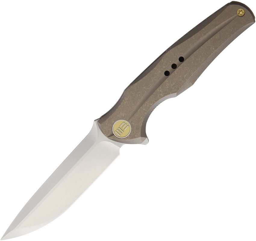 We Knife 601R Flipper Framelock Knife, S35VN Satin, Titanium Bronze, 601R