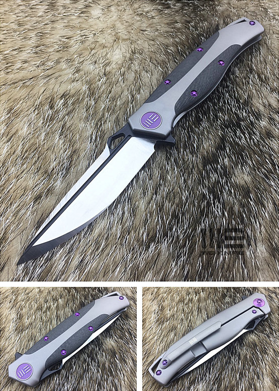 WE Knife 606CFC Flipper Framelock Knife, S35VN, Carbon Fiber/Titanium