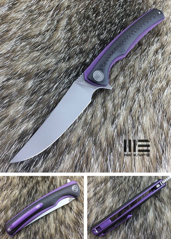 WE Knife 704CFA Flipper Folding Knife, M390, Titanium/Carbon Fiber