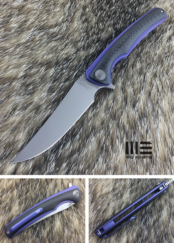 WE Knife 704CFB Flipper Folding Knife, M390, Titanium/Carbon Fiber