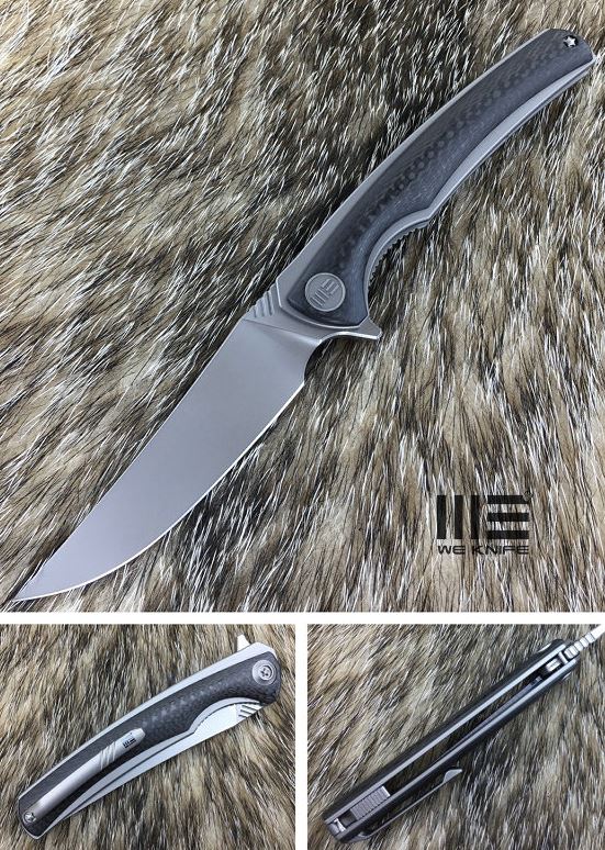 WE Knife 704CFE Flipper Folding Knife, M390, Titanium/Carbon Fiber