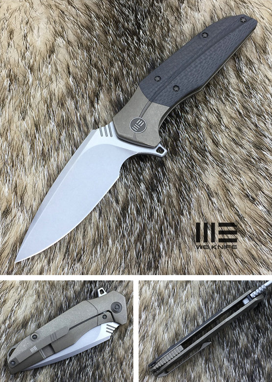 WE Knife Nitida Flipper Framelock Knife, S35VN SW, Titanium/Carbon Fiber, 707D