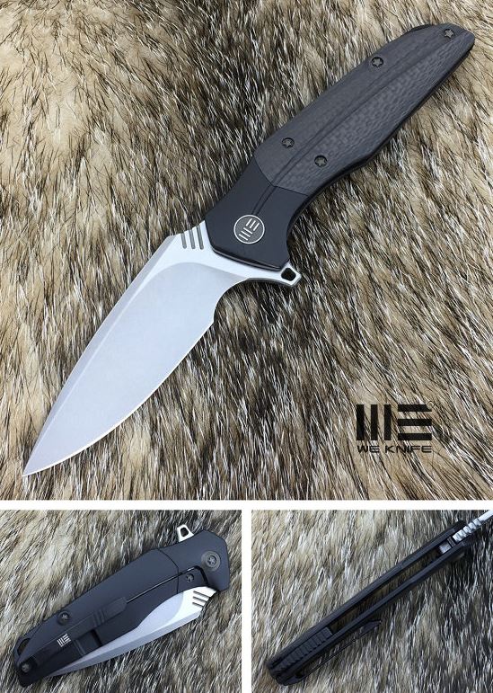 WE Knife 707F Nitida Flipper Framelock Knife, S35VN SW, Titanium/Carbon Fiber