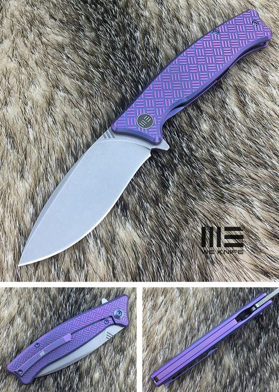 WE Knife Balaenoptera Framelock Folding Knife, M390, Titanium Purple, 712B