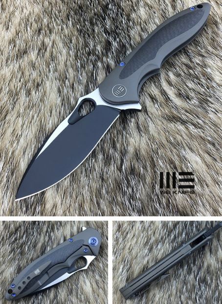 WE Knife Zephyr Flipper Framelock Knife, Bohler M390, Titanium, 716C - Click Image to Close