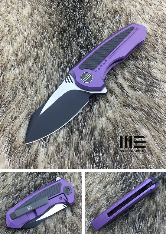 WE Knife Valiant Flipper Framelock Knife, S35VN Black SW, Titanium Purple, 717A