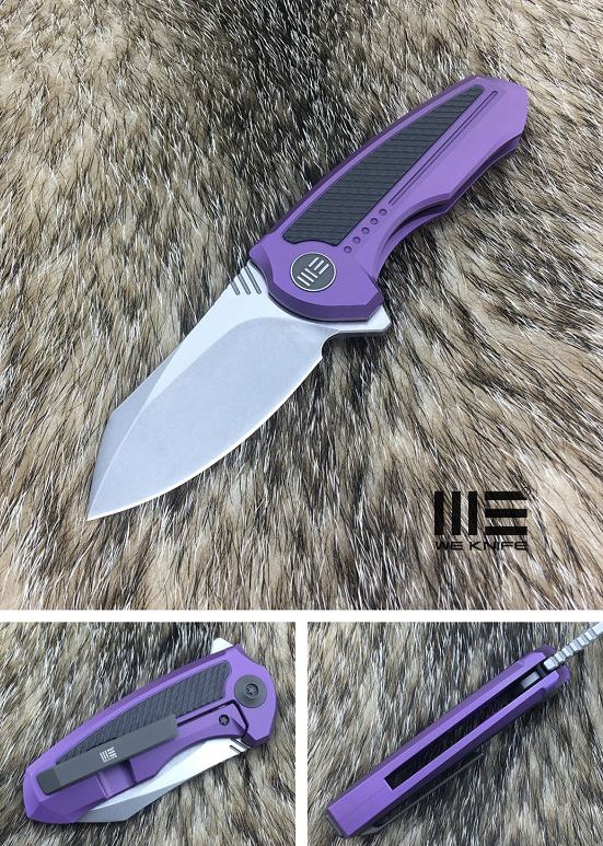 WE Knife Valiant Flipper Framelock Knife, S35VN, Titanium Purple, 717B - Click Image to Close