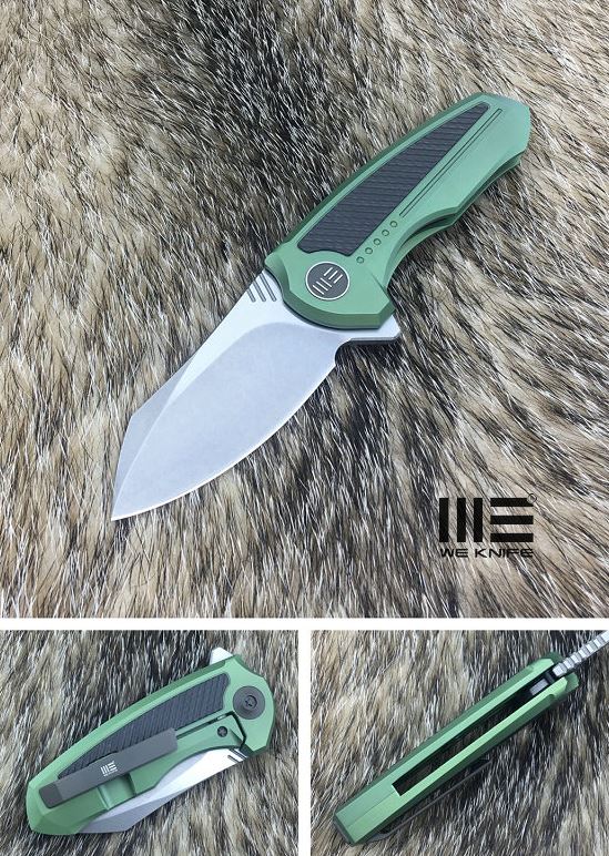 WE Knife Valiant Flipper Framelock Knife, S35VN, Titanium Green, 717F