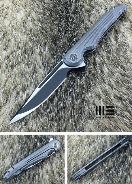 WE Knife Array Flipper Framelock Knife, S35VN, Titanium, 718C - Click Image to Close