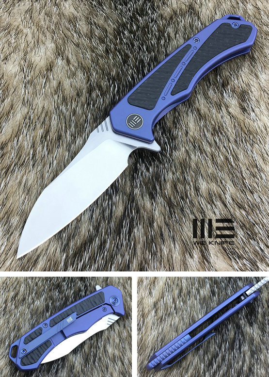 WE Knife Minitor Flipper Framelock Knife, M390, Carbon Fiber/Titanium, 801B