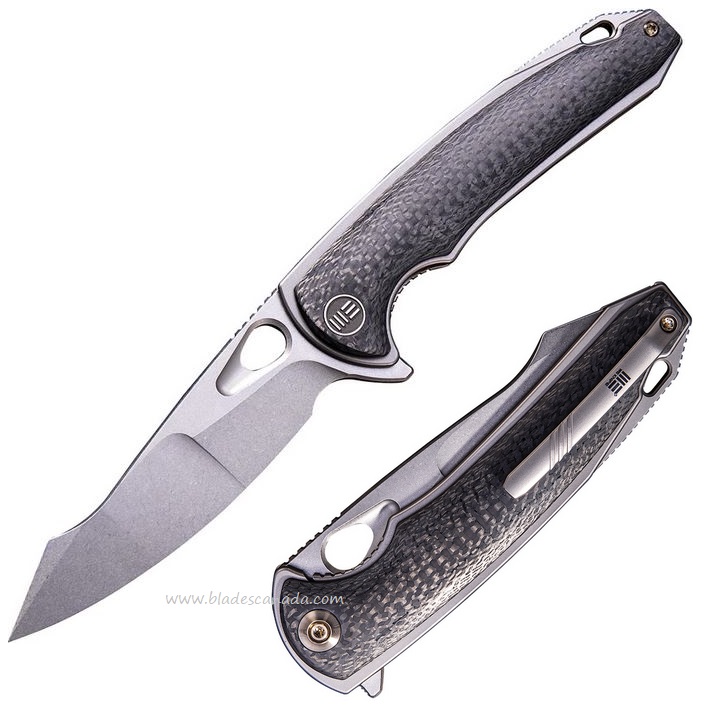 WE Knife Yucha Flipper Folding Knife, S35VN, Carbon Fiber/Titanium, 810E - Click Image to Close