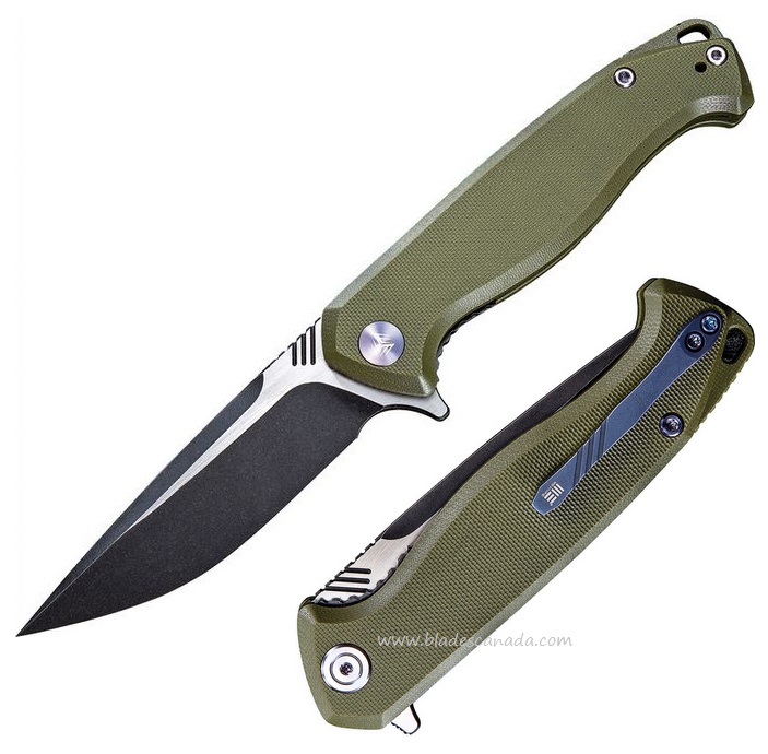 WE Knife Streak Flipper Folding Knife, M390 Black, G10 Green, 818B