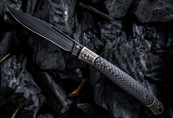 WE Knife Gentry Slip Joint Folding Knife, S35VN Black, Carbon Fiber, 902B