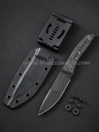 WE Knife Reazio Fixed Blade Knife, CPM 20CV, Carbon Fiber, Kydex Sheath, 921B