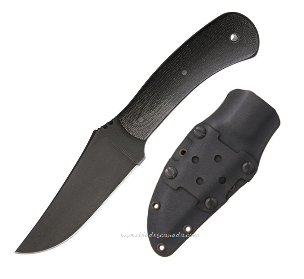 Winkler Blue Ridge Hunter Fixed Blade Knife, 80CrV2 Carbon, Micarta Black