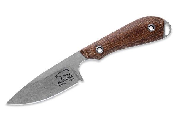 White River M1 Caper Fixed Blade Knife, S35VN, Micarta Natural Burlap, Kydex Sheath
