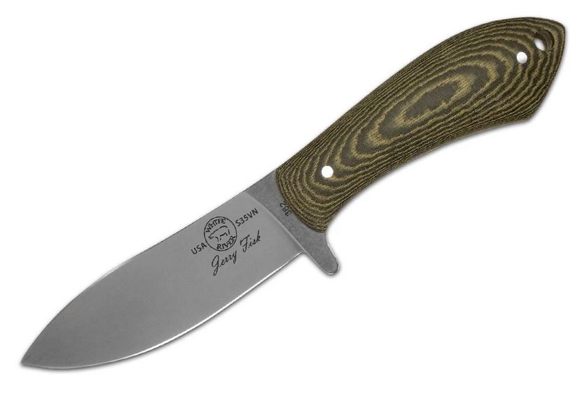 White River Sendero Pack Fixed Blade Knife, S35VN, Micarta Olive/Black, Kydex Sheath