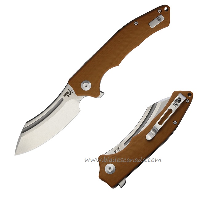 WSC Group B'yond EDC Sunder Flipper Folding Knife, D2 SW, G10 Brown, 1903DGBN