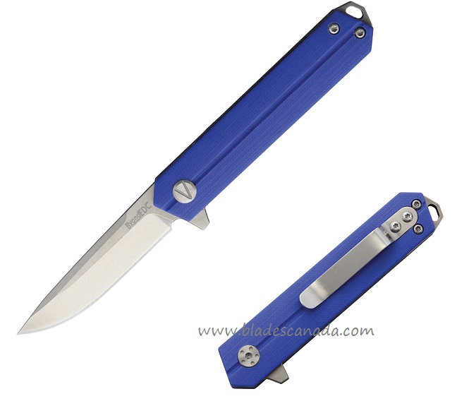 WSC Group B'yond EDC Linear Flipper Folding Knife, D2 SW, G10 Blue, 1905DGSBL