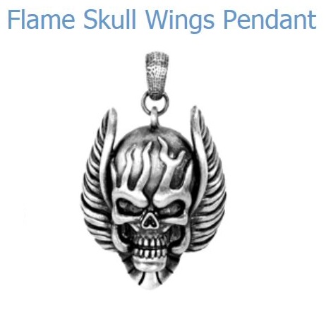 YTC Summit 2557 Flame Skull Wings Pendant