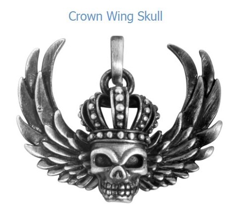 YTC Summit 2867 Crown Wing Skull Pendant