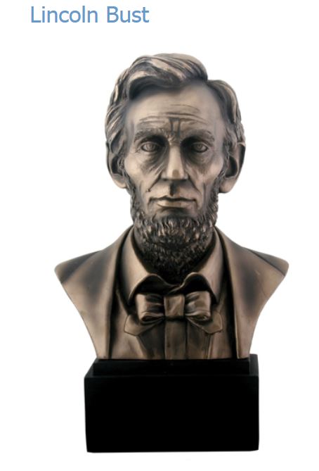 YTC Summit 8023 Lincoln Bust Bronzed - Click Image to Close