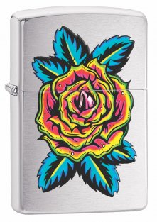 Zippo Flower Tattoo Lighter, 29399 - Click Image to Close