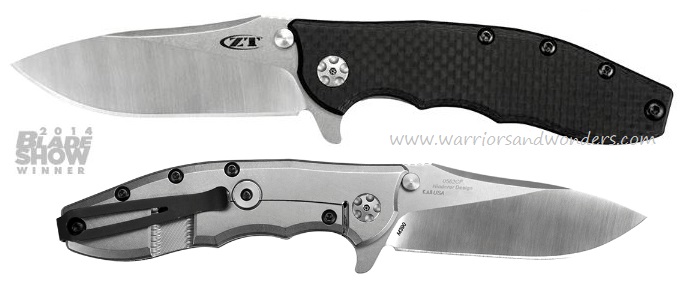 Zero Tolerance Hinderer 0562CF Flipper Folding Knife, CPM 20CV, Carbon Fiber