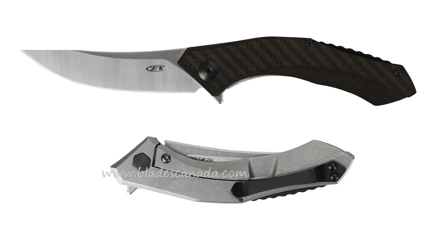 Zero Tolerance Sinkevich 0460 Flipper Framelock Knife, S35VN Two-Tone, Titanium/CF