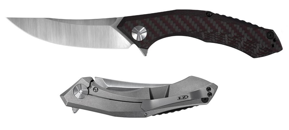 Zero Tolerance Sinkevich 0462 Flipper Framelock Knife, CPM 20CV Two-Tone, Titanium/CF Red