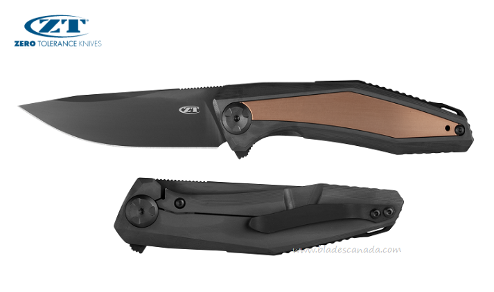 Zero Tolerance 0470S110V Flipper Framelock Knife, CPM S110V, Titanium/Copper