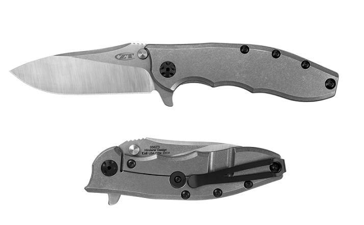 Zero Tolerance Hinderer 0562TI Flipper Framelock Knife, CPM 20CV, Titanium